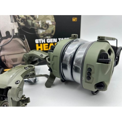 6TH GEN TACTICAL HEADSET тактическая гарнитура, звукосниматель и шумоподавление, активные в Казани