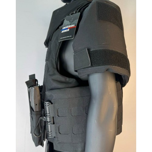 Бронежилет разгрузочный UNIVERSAL ARMOR в Казани (СВМПЭ + бронеплиты Бр5 класса) черный
