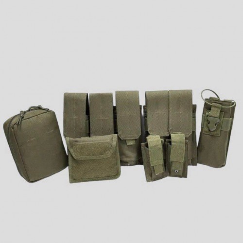 Тактический разгрузочный жилет «5 / пять карманов» с подсумками Tactical Molle Plate Carrier для съемных бронепластин в Казани