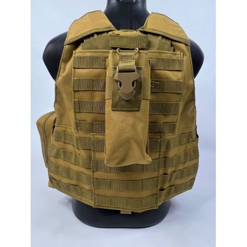 Тактический разгрузочный жилет «5 / пять карманов» с подсумками Tactical Molle Plate Carrier для съемных бронепластин в Казани