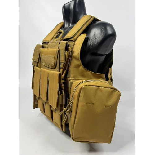 Тактический разгрузочный жилет «5 / пять карманов» с подсумками Tactical Molle Plate Carrier для съемных бронепластин в Казани